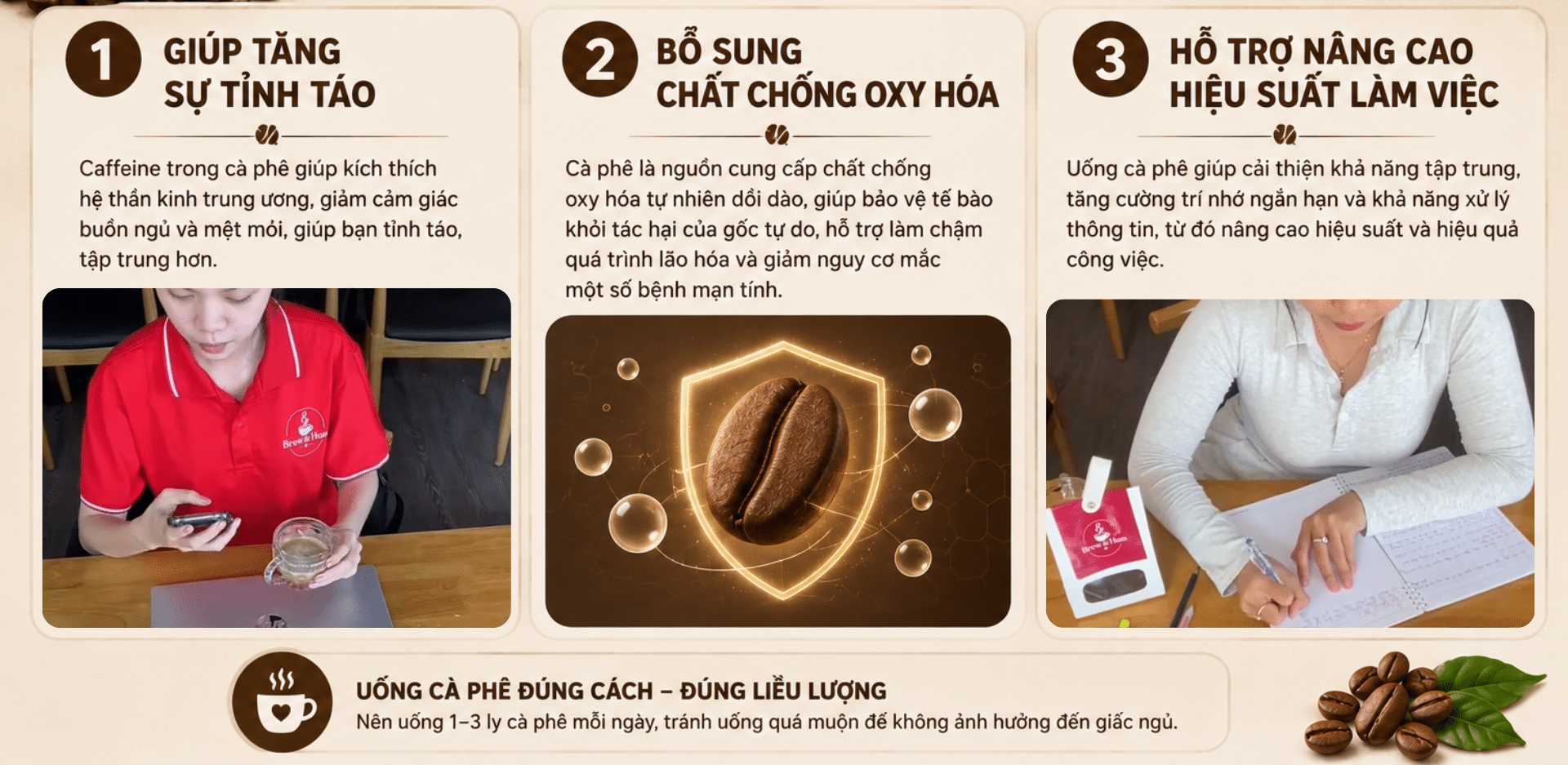 3 lợi ích khi uống cà phê 